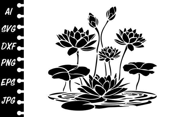 Download Stencil Lotus - Premium Resources