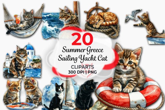 Download Summer Greece Sailing Yacht Cat Clipart - Sailing Collection