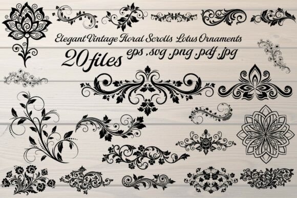 Download Lotus Ornaments Vector Set - Premium Resources